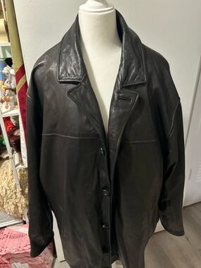 Rare Vintage 90s Weathervane by Weatherproof Leather Jacket Sz. Wool lining. XL